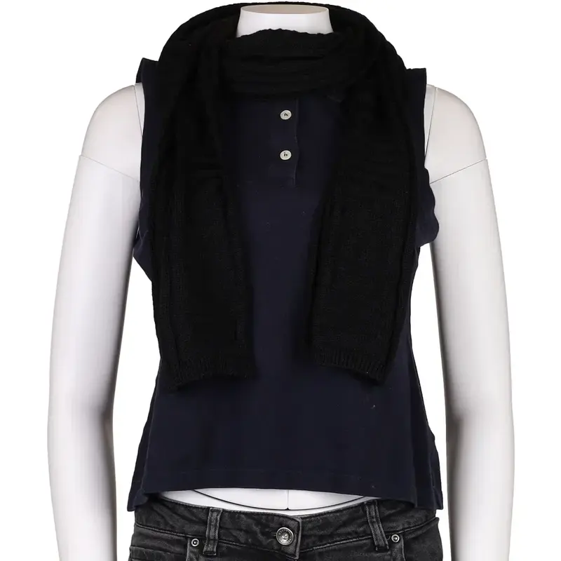 Moschino Scarf - No Size Black Wool Blend
