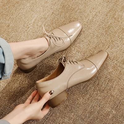 CHIKO Beate Square Toe Block Heels Oxfords Shoes