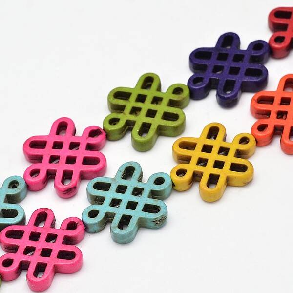 Chinese Knot Synthetic Turquoise Bead Strands
