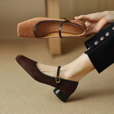 CHIKO Amaris Square Toe Block Heels Mary Jane Shoes