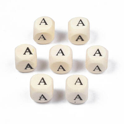 Printed Natural Wood Beads