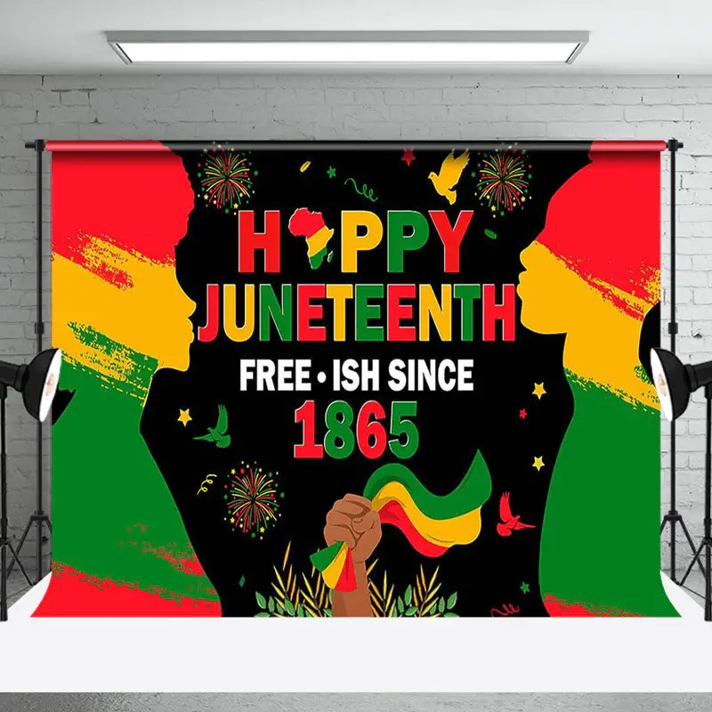 Freeish Since June 19th 1865 Juneteenth Backdrop - Aperturee