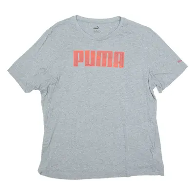 PUMA Mens T-Shirt Grey Crew Neck 2XL