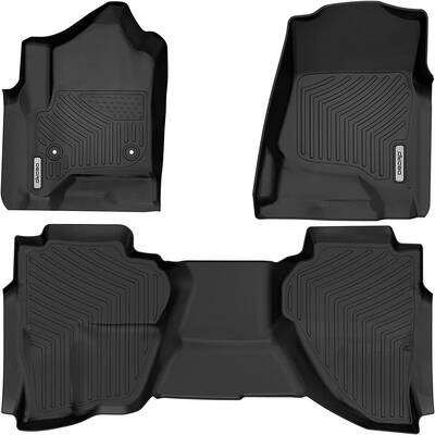 OEDRO Floor Mats for 2014-2018 Chevy Silverado/GMC Sierra 1500 Double Cab, 2019 Silverado LD/Sierra Limited; 2015-2019 2500HD...