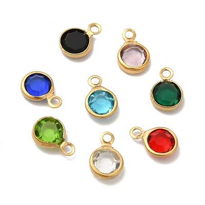 Ion Plating(IP) 304 Stainless Steel with Glass Charms