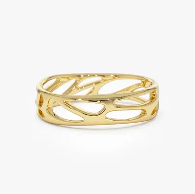 14k Gold Sculptural Band