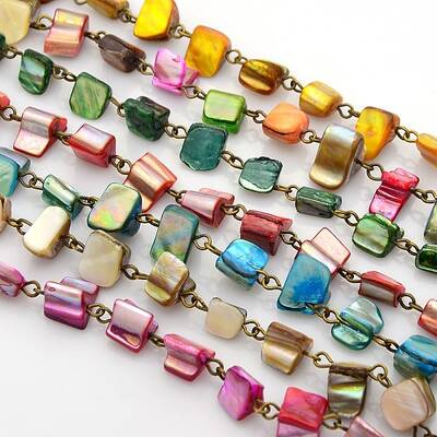 Handmade Sea Shell Beads Chains for Necklaces Bracelets Making