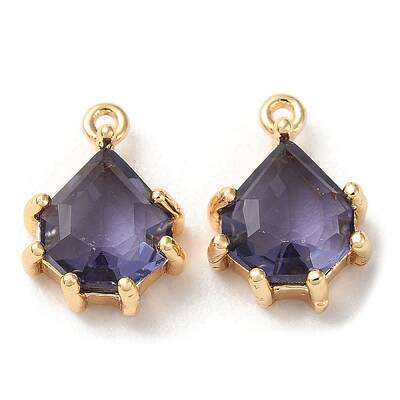 Real 18K Gold Plated Brass Micro Pave Cubic Zirconia Charms