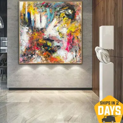 Large Abstract Colorful Paintings On Canvas VIvid Wall Art Modern Original Fine Art Oil Painting Acrylic Art | VIVID LIFE 46&...