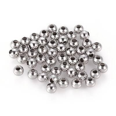 Tarnish Resistant 304 Stainless Steel Hollow Round Seamed Beads