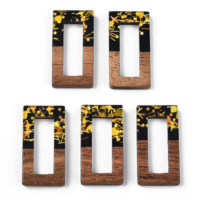 Opaque Resin & Walnut Wood Pendants
