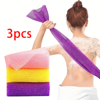 3-pack African Mesh Exfoliating Back Bath Scrub Towel, Exfolliating Body Scrub Back Brush For Shower, Double-sided Bath Towel...