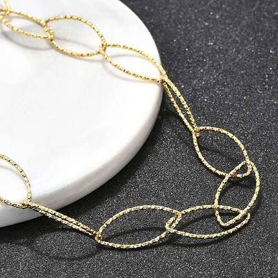 Ion Plating(IP) 304 Stainless Steel Horse Eye Link Chain Necklace for Men Women