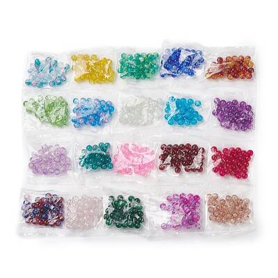 25Pcs Transparent Crackle Glass Beads