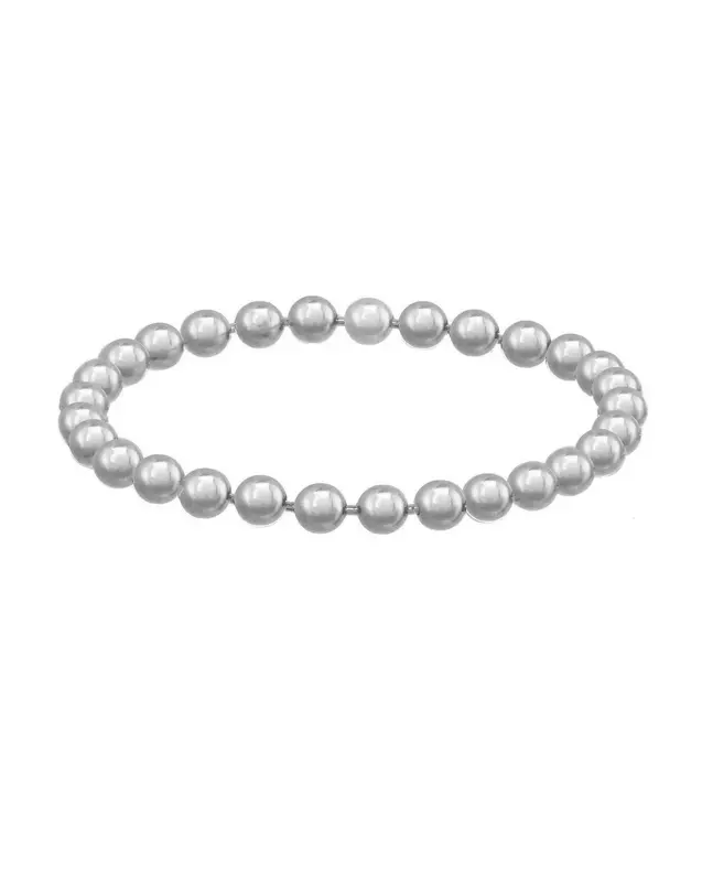 Beaded Soft Chain Ring | Metal Color: Silver | Size: 4