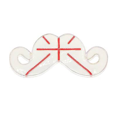Platinum Alloy Enamel Mustache Pendant Links
