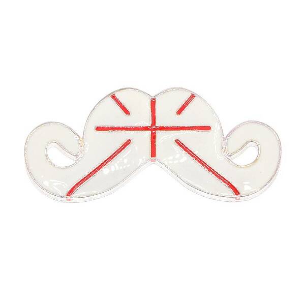 Platinum Alloy Enamel Mustache Pendant Links