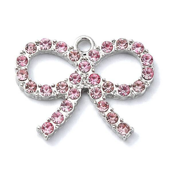 Rack Plating Alloy with Rhinestone Pendants