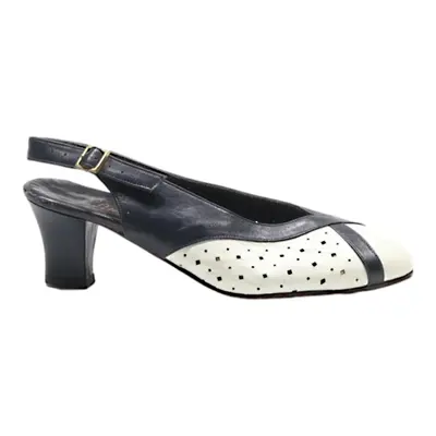 LUTOMIRSKY SCHUHE Slingback Heels White Leather Womens UK 2.5