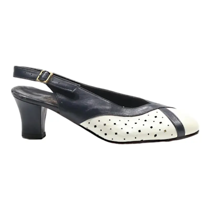 LUTOMIRSKY SCHUHE Slingback Heels White Leather Womens UK 2.5