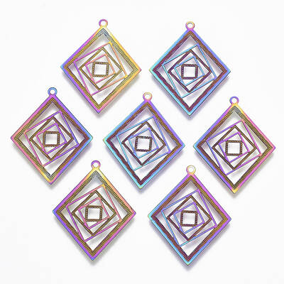 Ion Plating(IP) 304 Stainless Steel Filigree Pendants