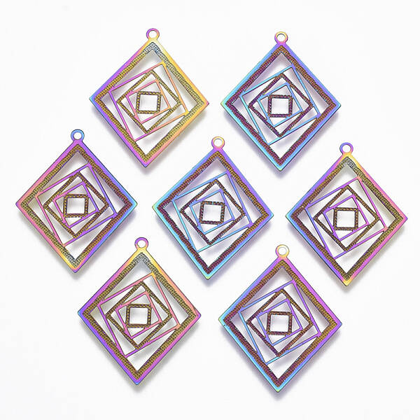 Ion Plating(IP) 304 Stainless Steel Filigree Pendants