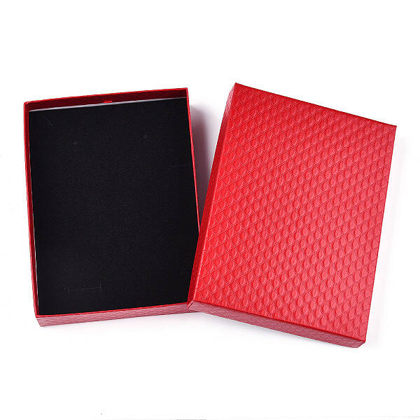 Rhombus Textured Cardboard Jewelry Boxes