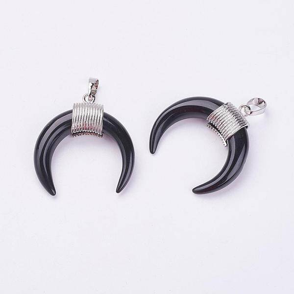 NaturalBlack Agate Pendants