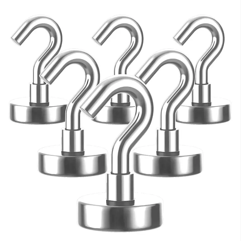Magnetic Hooks Heavy Duty, 110 lbs Strong Magnet Hooks for Hanging, Magnet with Hook for Cruise, Refrigerator, Pack of 6 Wall...