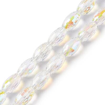 AB Color Plated Transparent Electroplate Beads Strands