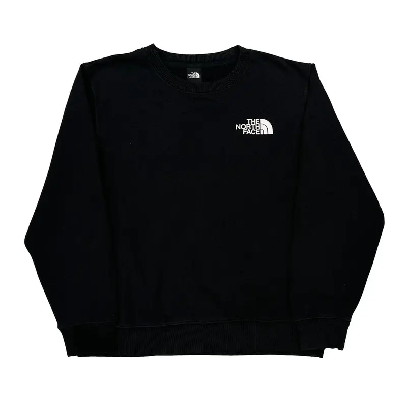 The North Face Graphic Sweatshirt - Large Black Cotton Blend