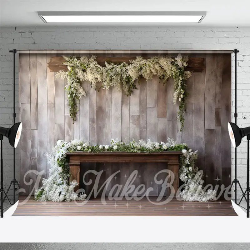 Retro Wall Flowers Spring Cake Smash Photo Bacdrop - Aperturee