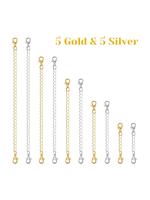 Necklace Extension Chain, 10pcs Necklace Metal Extension Minimalist Chain, Diy Jewelry Extension Chain, Jewelry Making Suppli...