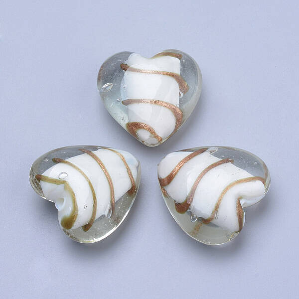 Handmade Gold Sand Lampwork Beads