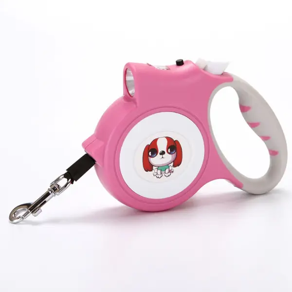 Pet Dog Rope With Light Automatic Traction Belt | Color: Pink