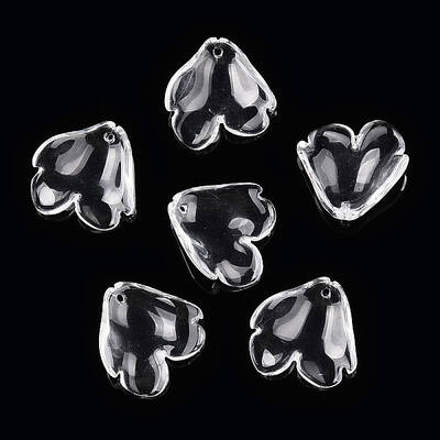 Transparent Glass Petal Beads