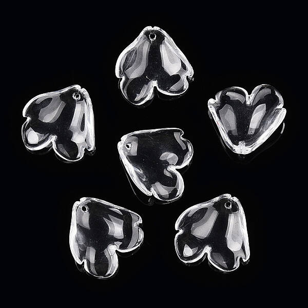 Transparent Glass Petal Beads