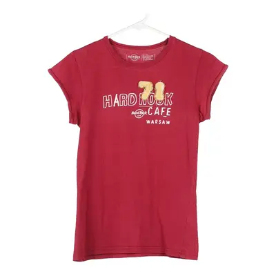 Warsaw Hard Rock Cafe Top - Medium Red Cotton