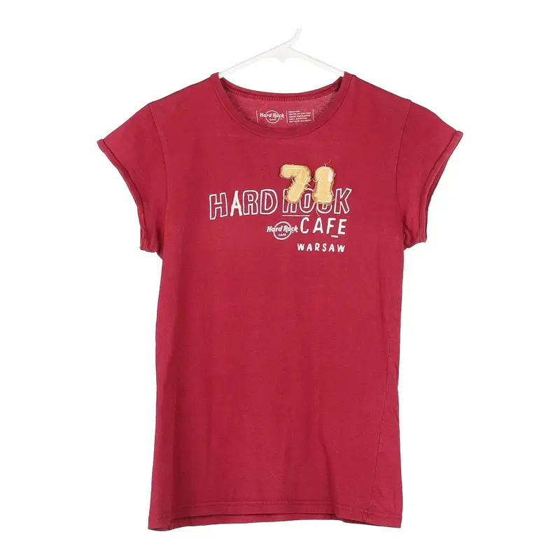 Warsaw Hard Rock Cafe Top - Medium Red Cotton
