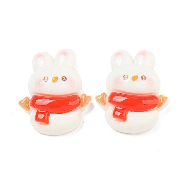 Christmas Rabbit Theme Opaque Resin Decoden Cabochons