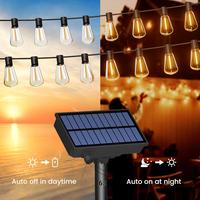 Outdoor String Led Patio  - 100Ft 30M 30pcs Outside Waterproof  ST38 Shatterproof Bulb Connectable Hanging Outdoor Electric L...