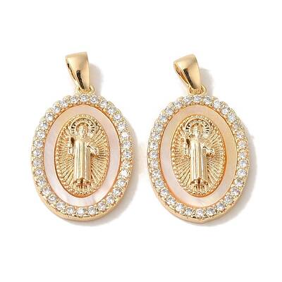 Rack Plating Brass Cubic Zirconia Shell Pendants