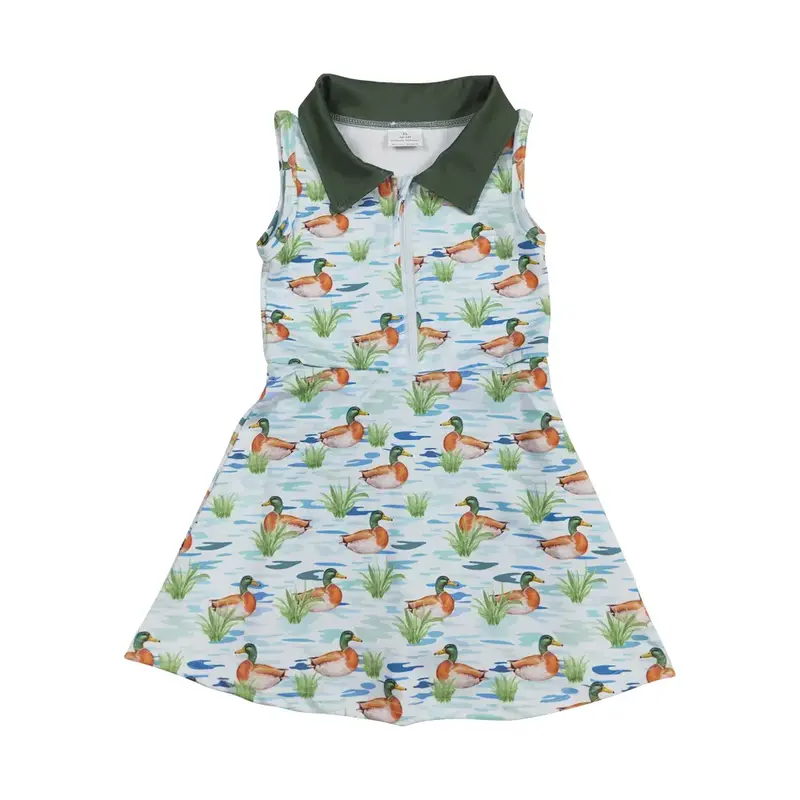 GSD1835-Dive into Style: Mallard Duck Girls' Dresses for Your Little Fashionista Kids Clothing  Summer girlclothes Cute Playd...