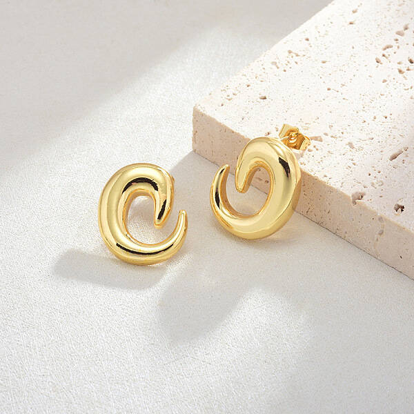 Brass Stud Earrings for Women