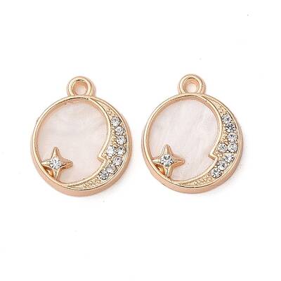 Alloy Acrylic Pendants with Rhinestone