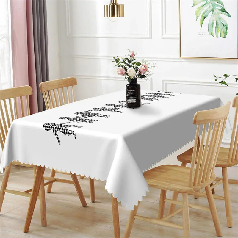 Playing Lattice Children White Rectangle Tablecloth - Aperturee