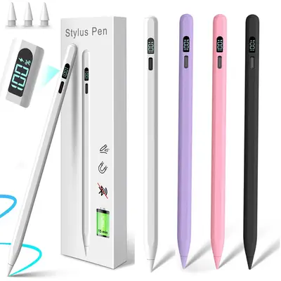Elecomo Stylus Pen -LED Power Display,Fast Charge Pencil with Palm Rejection/Tilts,for iPad 10/9/8/7/6th,Pro 12.9/11/M4,A...