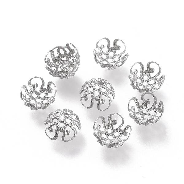 Non-Tarnish 316 Stainless Steel Fancy Bead Caps