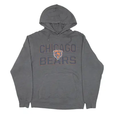 MAJESTIC Chicago Bears Mens Grey Hoodie USA M