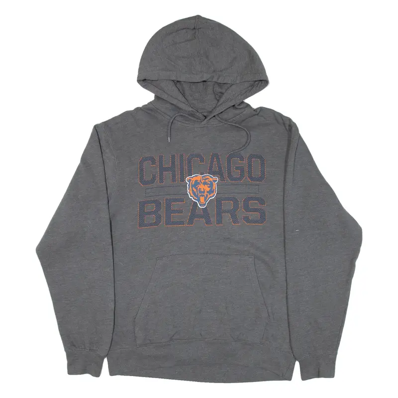 MAJESTIC Chicago Bears Mens Grey Hoodie USA M
